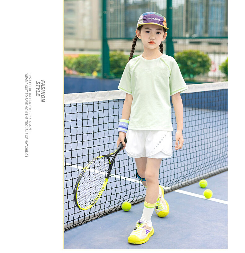 Moonkids Girls Quick-Dry Summer Short Sleeve Set 2026 New Children's Outdoor Running Training Breathable Big Kids Sportswear 21